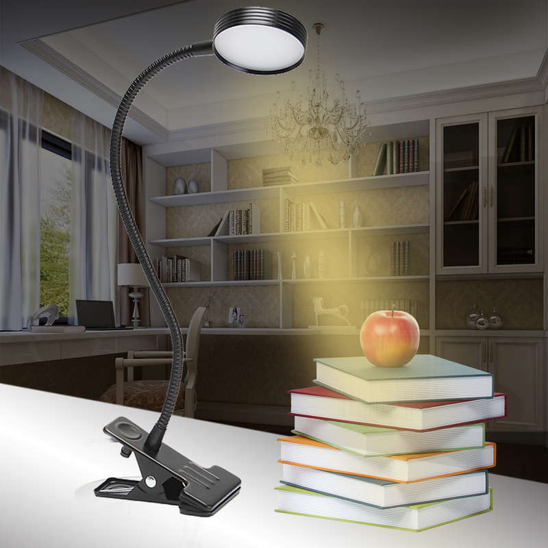 5W Flexiable USB Clip-On LED Table Desktop Light Bedside Laptop Bed Reading Lamp -* F