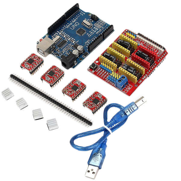 CNC Shield UNO R3 Board 4xA4988 Driver Kit With Heatsink For Arduino Engraver 3D Printer