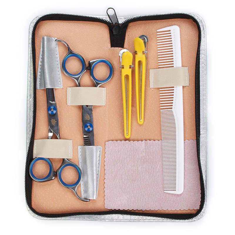 Professional Barber Hair Scissors Cutting & Thinning Shears Comb Hairdressing Set Kit