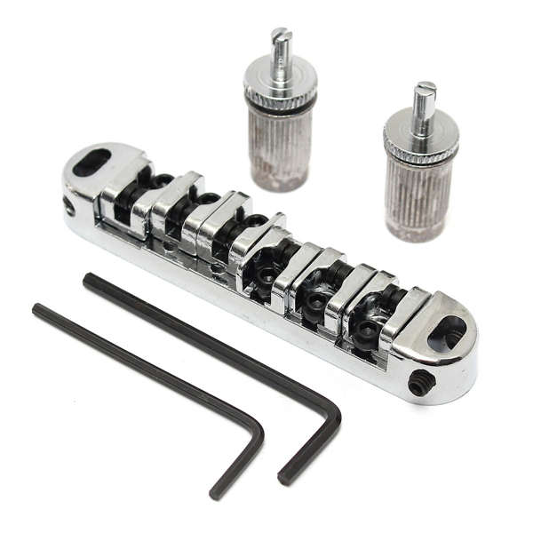 Roller Saddle Locking Tune-O-Matic Bridge Tailpiece Chrome For Les Paul Guitar