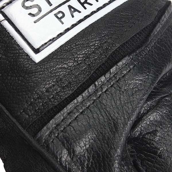 Unisex Half Finger Black PU Gloves Sport Driving Cycling