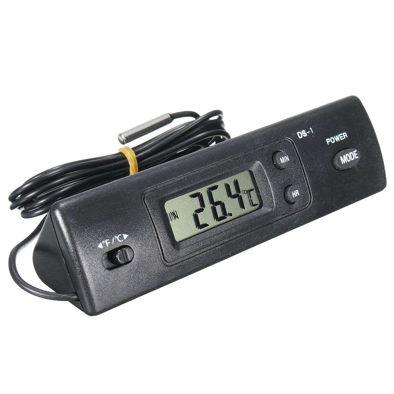 In/Outdoor Thermometer with Sensor  A/C Digital LCD Display