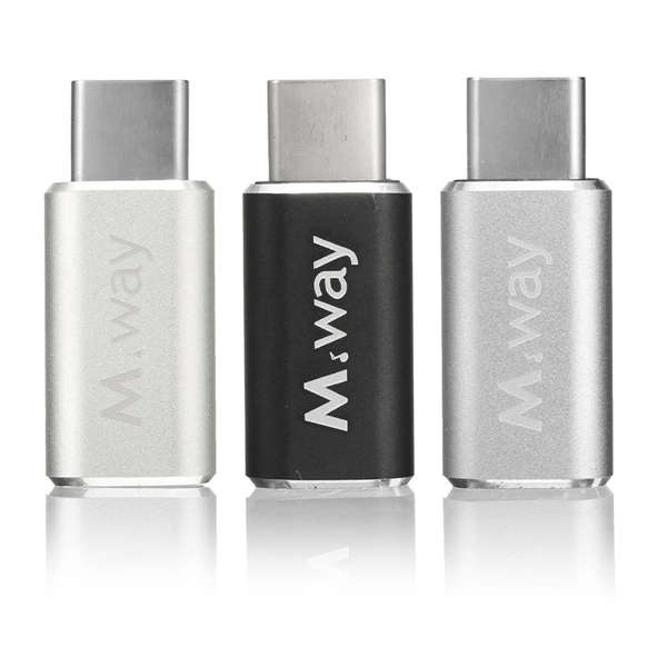 M.Way Aluminum OTG USB 3.1 Type-C Male to Micro USB 2.0 Female Data Sync Adapter