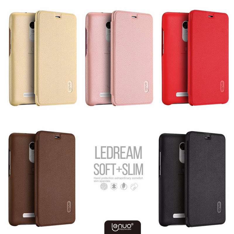 Lenuo PU Leather Ultra-slim Card-solt Flip Case For Xiaomi Redmi Note 3 Pro Special Global Edition