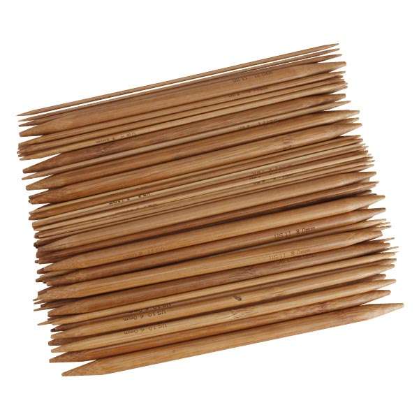 15 Sizes Bamboo Handle Carbonized Knitting Needle
