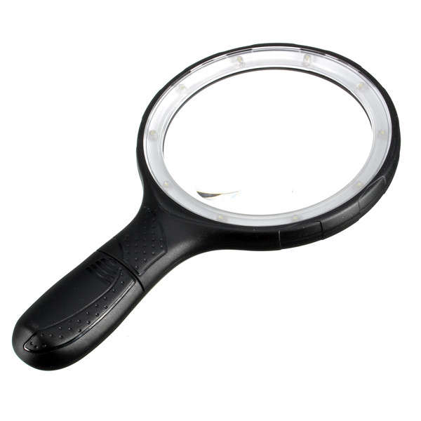 2X 5X Portable Ergonomic Magnifying 10 LED High Brightness Magnifier