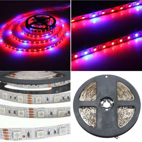 5M 4:1 5050 SMD LED Hydroponic Plant Grow Strip Light 12V