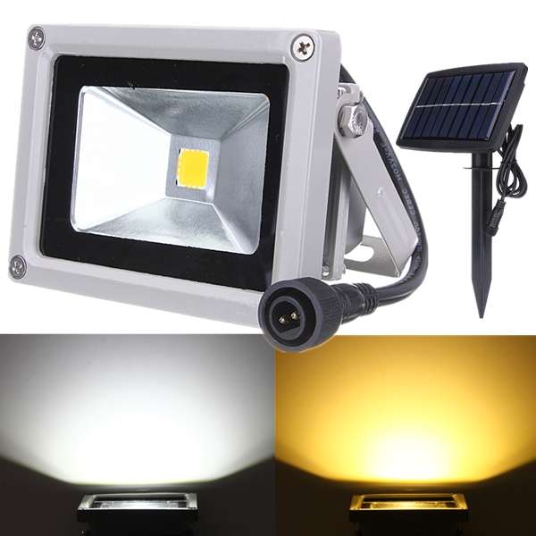 10W Solar Power LED Flood Light Waterproof Outdoor Landscape Spotlight