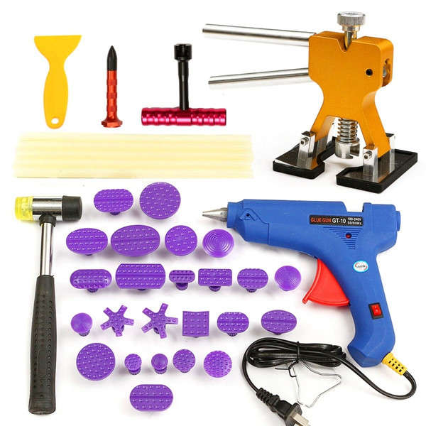 35pcs PDR Car Body Dent Repair Kit Hammer Puller Glue Gun Balance Bridge Scraper