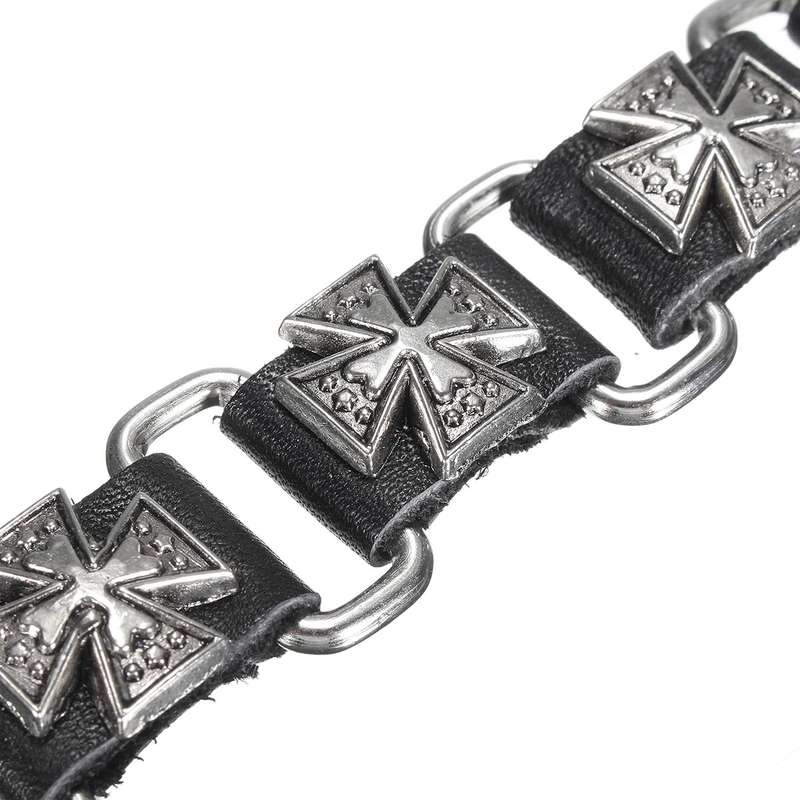 Punk Cross Retro Leather Men Women Bracelet Jewelry Accessories