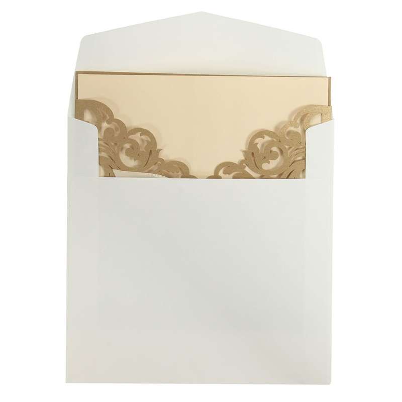 10Pcs Laser Cut Hollow Out Wedding Evening Invitations Cards Personalized Envelopes Seals