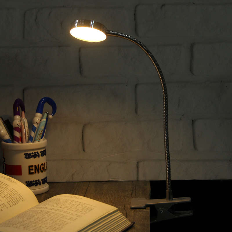 5W Flexiable USB Clip-On LED Table Desktop Light Bedside Laptop Bed Reading Lamp -* F