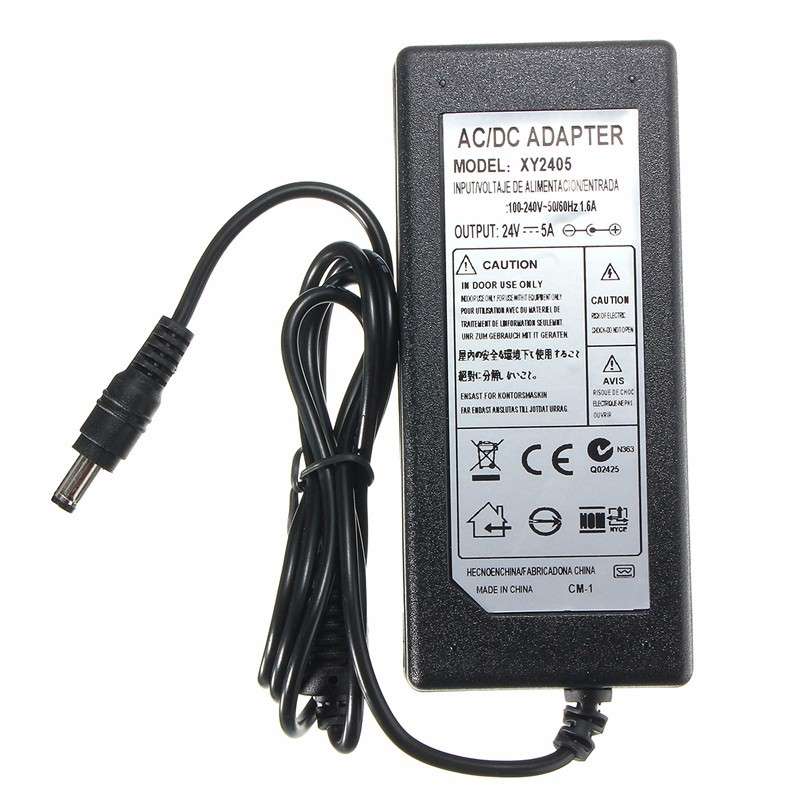 5.5mm x 2.5mm  AC 100-240V to DC 24V 5A Switching Power Supply Adapter Transformer