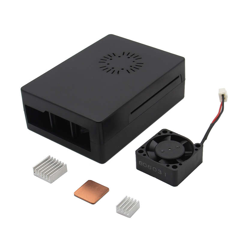 3 In 1 Black ABS Case Shell Housing + Aluminum Heat Sink Copper Heatsink + ABS Mini Active Cooling F