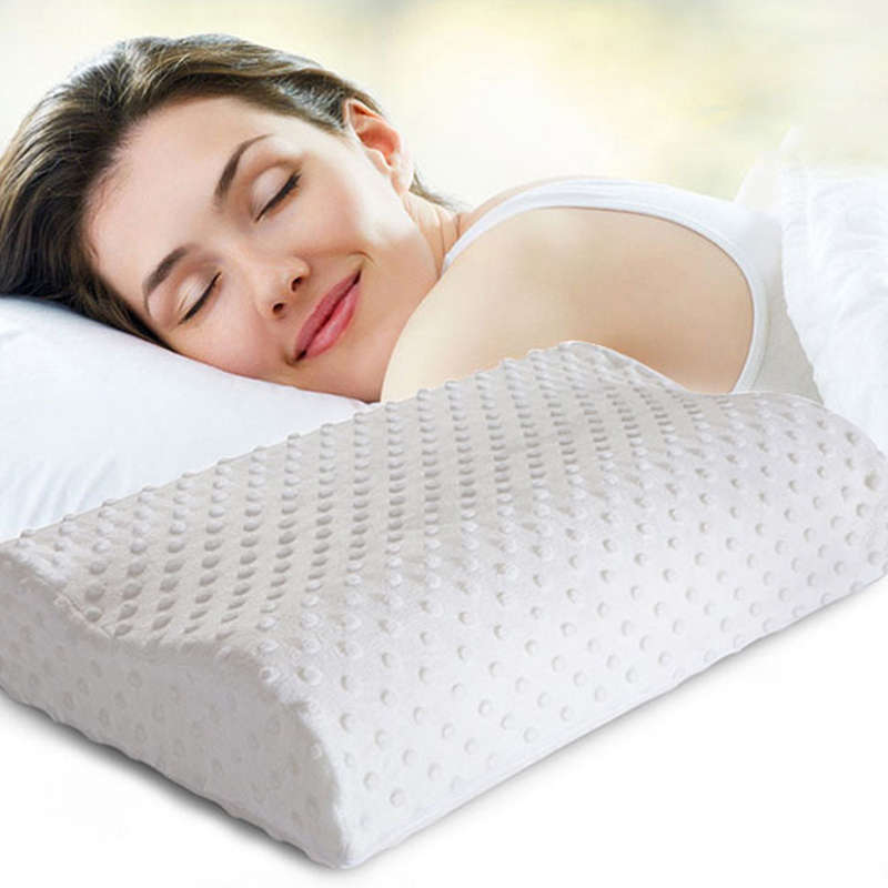Washable White Slow Rebound Memory Foam Pillow Neck Soft Cervical Healthcare Pillows