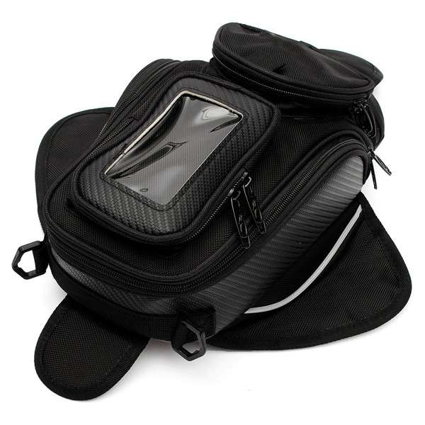 Motorcycle Oil Fuel Tank Bag Waterproof Magnetic Multi Layer Black Universal 38¿¿25cm