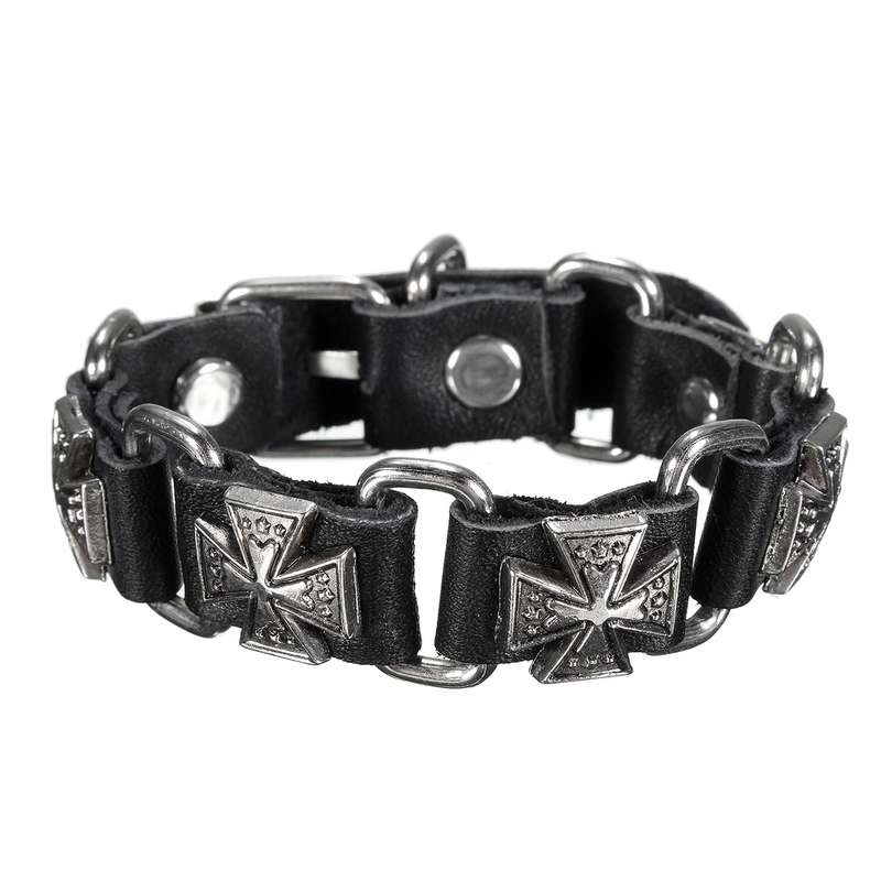 Punk Cross Retro Leather Men Women Bracelet Jewelry Accessories