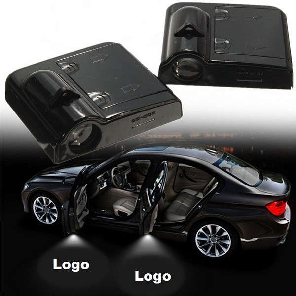 Pair Black Wireless Car Door LED Projection Projector Light Courtesy Ghost for VW