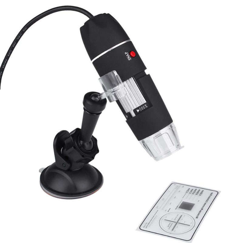 New USB 8 LED 500X 2MP Digital Microscope Endoscope Magnifier Video Camera with Suction Cup Stand -*