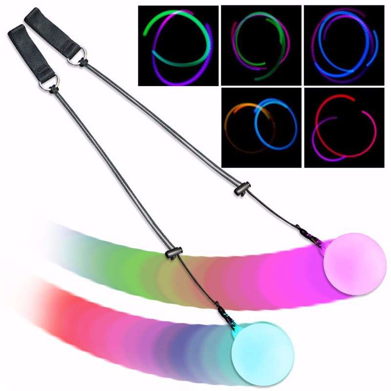 1PCS Pro LED Multi-Coloured Glow POI Thrown Balls Light up For Belly Dance Hand Props