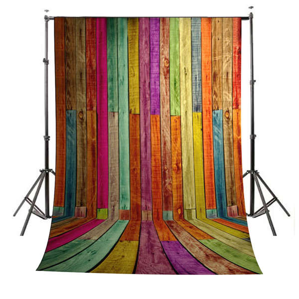 3x5ft 1.5x1m Colorful Wood Wall Floor Studio Prop Photography Backdrop