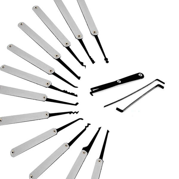 Transparent Practice Padlocks with 12pcs Unlocking Lock Pick Set Key Extractor Tool Lock Pick Tools