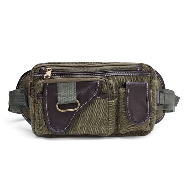 Men's Canvas Shoulder Bags Outdoor Sports Pockets Chest Pack