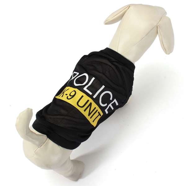 Fashion Police K-9 Unit Puppy Dog T-Shirts Pet Summer Clothes