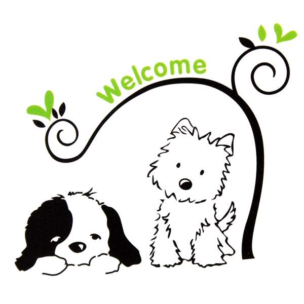 Cat Dog Welcome Wall Stickers Removable Wall Decal Stickers Home Decor