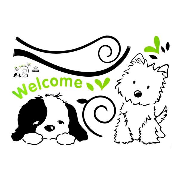 Cat Dog Welcome Wall Stickers Removable Wall Decal Stickers Home Decor