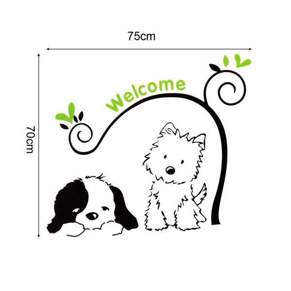 Cat Dog Welcome Wall Stickers Removable Wall Decal Stickers Home Decor