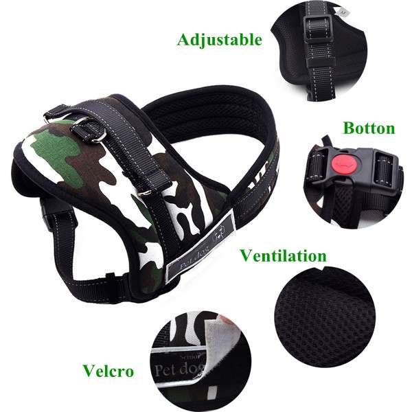 Large Dog Harness Vest Adjustable Sport Working Tanning