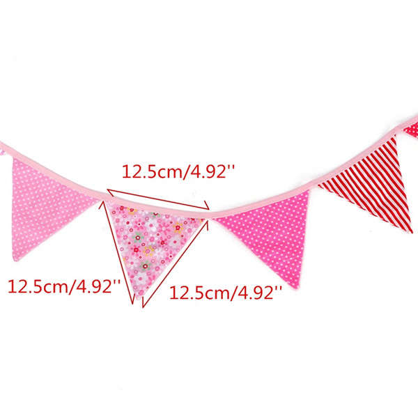 Lovely Handmade Fabric Flags Buntings Pennants Wedding Birthday Party Deocration Flag Bunting 
