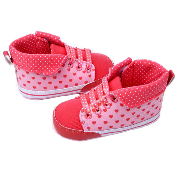 Baby Toddler Bandage Love Prewalker Rubber Sole Crib Shoes 
