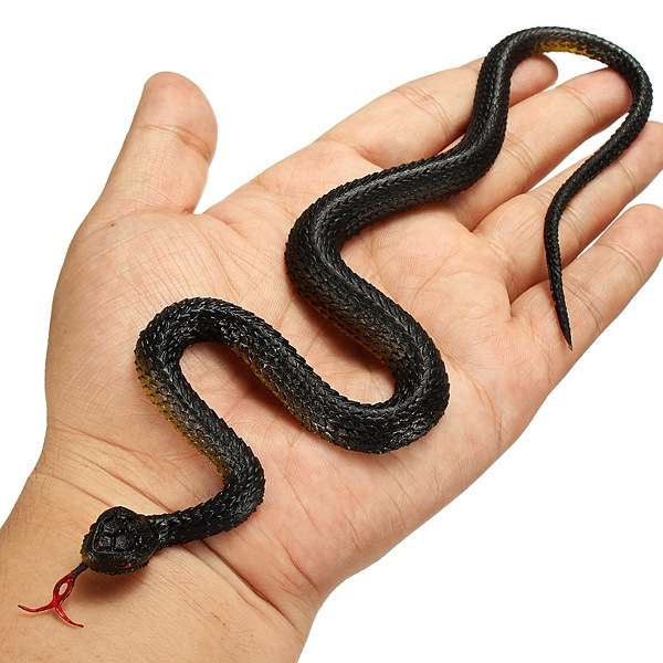 Halloween Tricky Props Simulation Black Rubber Snake