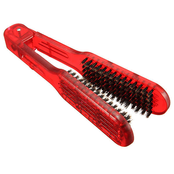 1Pcs V Shape Straightening Hair Comb Brush Boar Bristle