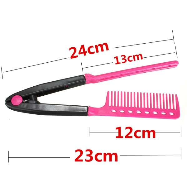 Folding Hair V Comb Hairdressing Styling Straightener Salon Tool