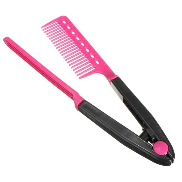 Folding Hair V Comb Hairdressing Styling Straightener Salon Tool