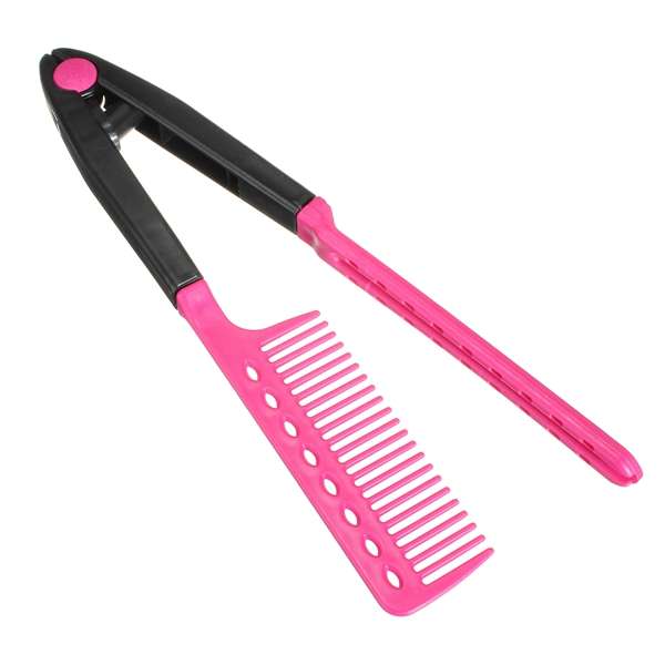 Folding Hair V Comb Hairdressing Styling Straightener Salon Tool