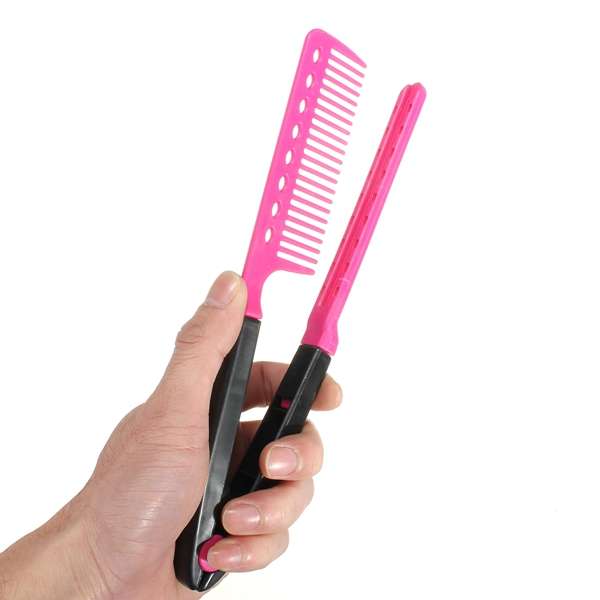 Folding Hair V Comb Hairdressing Styling Straightener Salon Tool