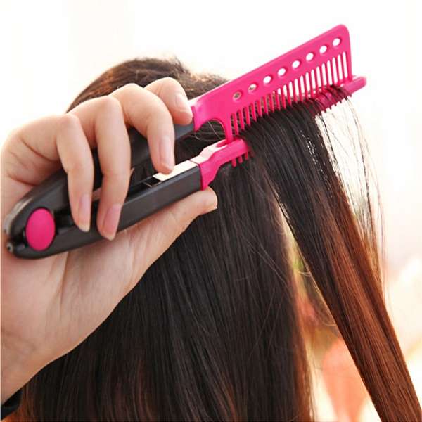 Folding Hair V Comb Hairdressing Styling Straightener Salon Tool
