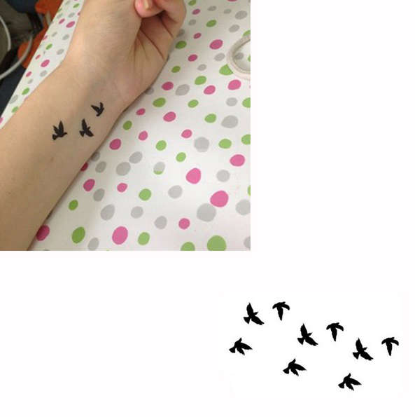 Bird Pattern Design Temporary Water Transfer Tattoo Sticker