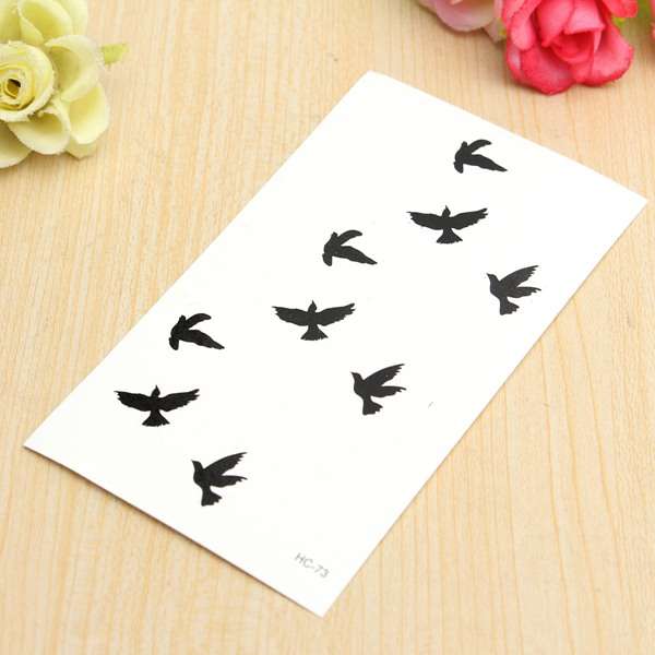 Bird Pattern Design Temporary Water Transfer Tattoo Sticker