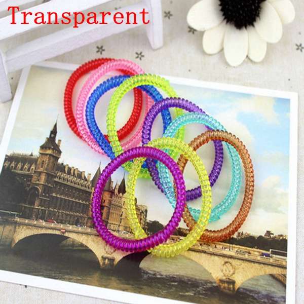 Colorful Elastic Wire Hair Phone Cord Tie Band Hairband 