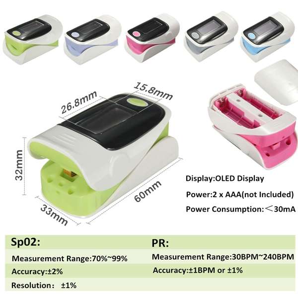 OLED Pulse Finger Fingertip Oximeter Blood SpO2 PR Heart Rate Monitor