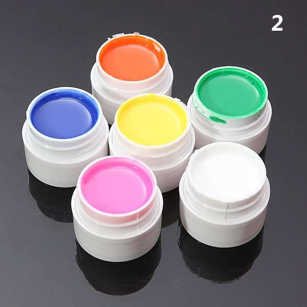 6 Colors Manicure Acrylic Extension Pure Nail Art UV Gel Set