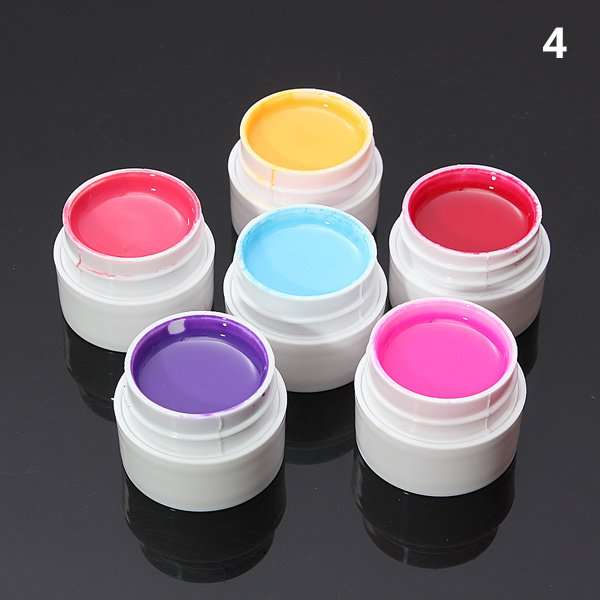 6 Colors Manicure Acrylic Extension Pure Nail Art UV Gel Set
