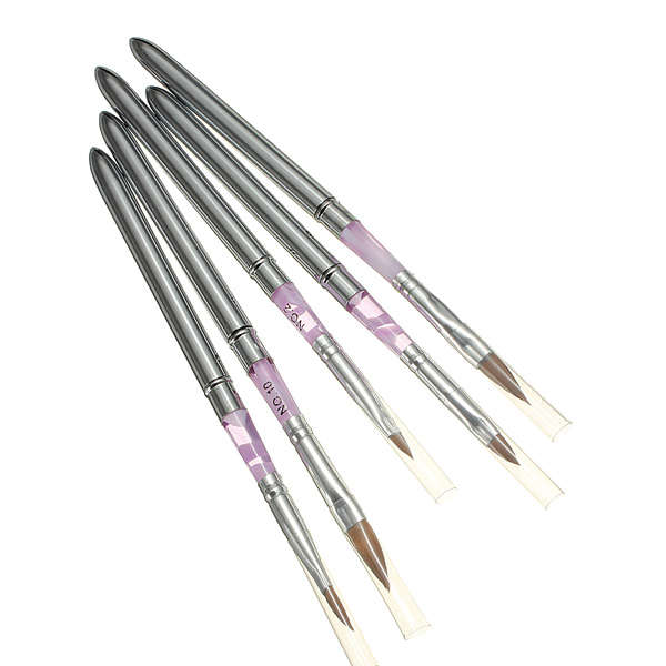 5Pcs Detachable UV Gel Acrylic Nail Art Polish Tool Drawing Pen Brush