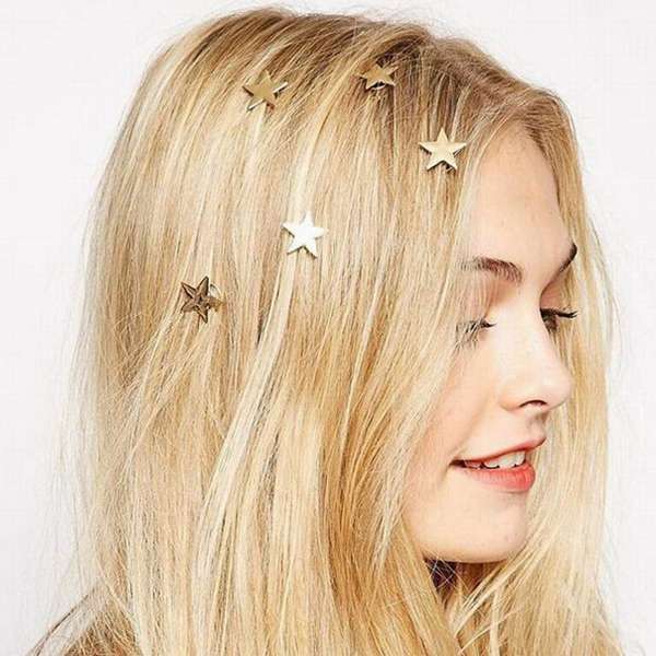 Alloy Gold Star Swirl Spring Hair Pin Hair Pin Clip Decoration 