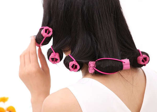 6 Pcs DILAN Sponge Hair Curler Roller Stick Flower Shape 